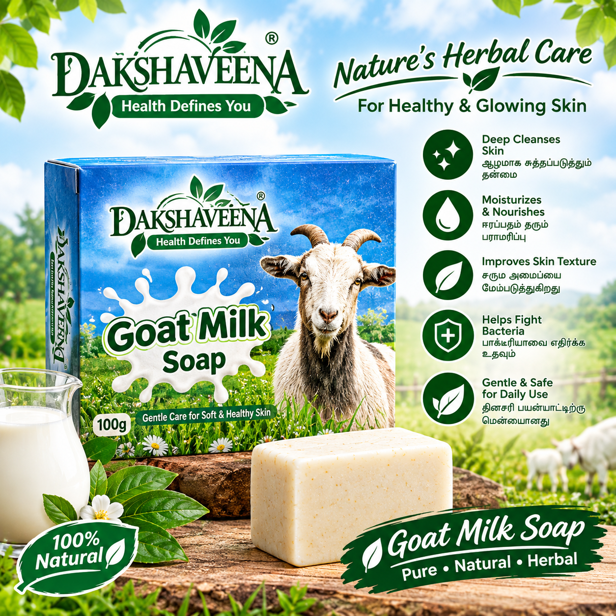 goat milk soap Goat Milk Soap – 100g - Image 1