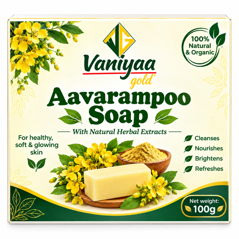 aavarampoo soap Vaniyaa Organics Aavarampoo Soap – 100gm - Image 1