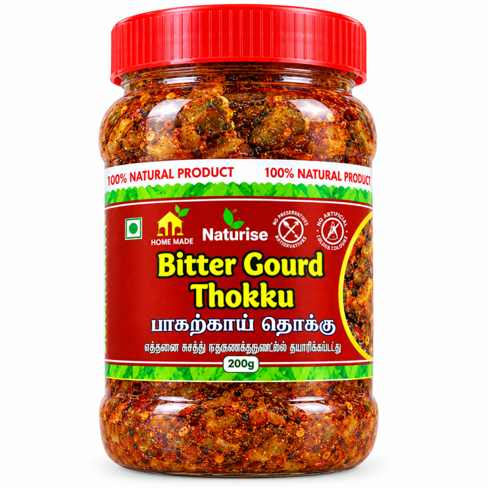 bitter ground 1 Bitter Gourd Thokku – 200 gm / Pavakkai Thokku - Image 1