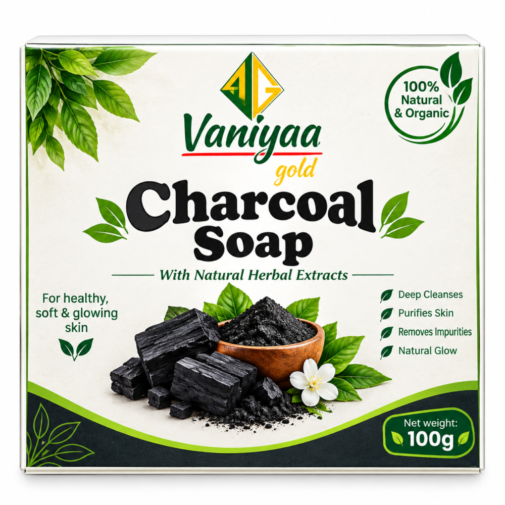 charcoal soap Vaniyaa Organics Charcoal Soap – 100gm / Karichal Soap - Image 1